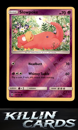 Reverse Holofoil Slowpoke 48/145 Pokemon Common SM - Guardians Rising Card NM - Image 1
