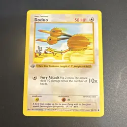 Pokemon TCG Doduo 1st Edition Shadowless Base Set - Image 1