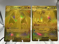 Pokemon Ascended Hero’s Gold Mega Dragonite And Charizard Bundle - Image 1