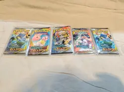 New Cosmic Eclipse Booster Pack Sun & Moon Pokemon Factory Sealed X5 - Image 1