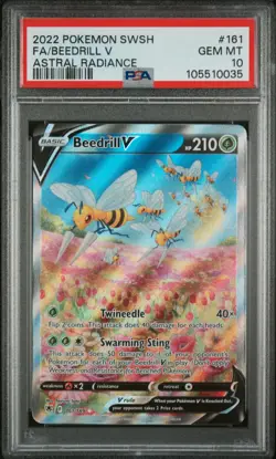 2022 Pokemon Sword & Shield Astral Radiance Beedrill V PSA 10 #161/189 - Image 1