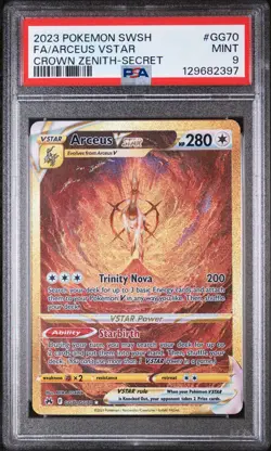 Pokemon Arceus VSTAR GG70 Secret Rare Crown Zenith Galarian Gallery Holo PSA 9 - Image 1