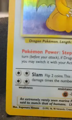 1999 Pokemon TCG Dragonite Fossil 4/62 Holo Unlimited - Image 2