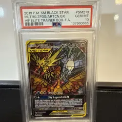 2019 POKEMON SM BLACK STAR PROMOS MOLTRES ZAPDOS ARTICUNO GX TAG TEAM PSA 10 - Image 1
