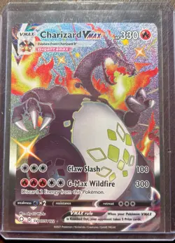 2021 Pokemon TCG Charizard VMAX Shining Fates Holo Card SV107/SV122 - Image 1