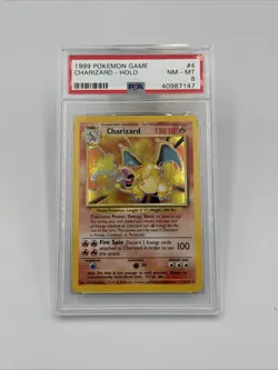 RARE! RARE! 1999 Pokemon Base Set Charizard #4 Holo PSA 8 NM-MINT - Image 1