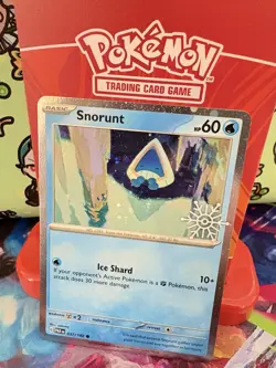 Pokemon Snorunt 037/182 Holiday Calendar 2024 Snowflake Stamp Cosmos Holo NM - Image 2
