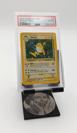 2000 Raichu 16/130 Pokemon TCG Base Set 2 Rare PSA 6 With Swirl Spiral - Image 5