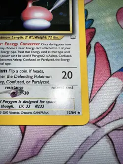 Pokemon TCG Porygon2 Neo Revelation Holo Rare Card 12/64 - Image 5