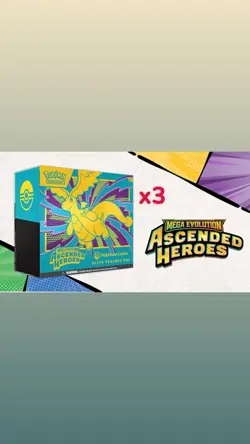 LOT OF 3 Ascended Heroes - Pokemon Center ETBs | FACTORY SEALED In Hand NO RIPS - Image 2