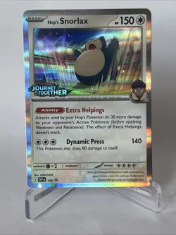 Hop's Snorlax 184 SVP Journey Together Stamped Pre-Release Promo Pokemon - NM - Image 1