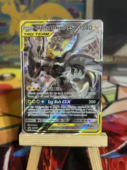 Pokemon Pikachu & Zekrom GX TAG TEAM Promo Holo SM168 240 HP English Card 2019 - Image 1