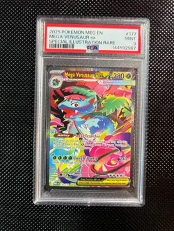 2025 POKEMON MEG EN-MEGA EVOLUTION #177 MEGA VENUSAUR EX PSA 9 MINT - Image 1