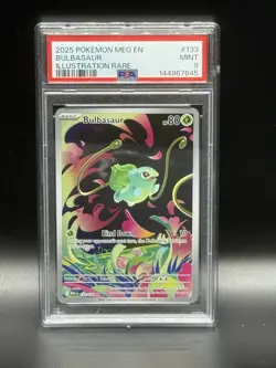 2025 POKEMON MEG EN-MEGA EVOLUTION ILLUSTRATION RARE #133 BULBASAUR PSA 9 - Image 1