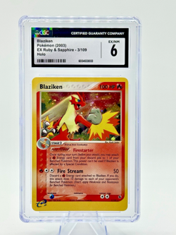 VINTAGE Pokemon 2003 EReader EX Ruby & Sapphire Holo BLAZIKEN 3/109 CGC 6 EX/NM - Image 1