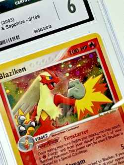 VINTAGE Pokemon 2003 EReader EX Ruby & Sapphire Holo BLAZIKEN 3/109 CGC 6 EX/NM - Image 2