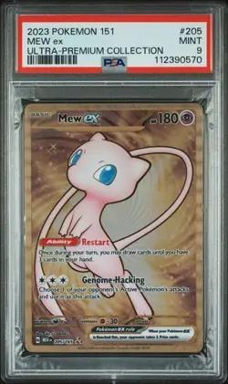 Pokemon 2023 151 Ultra Premium Collection MEW Ex Metal #205 PSA 9 Mint RARE - Image 1