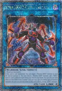 Yugioh! LP Xtra HERO Cross Crusader - RA04-EN076 - Quarter Century Secret Rare - - Image 1