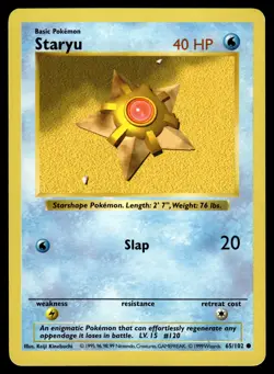Staryu MP 065/102 Base Set (Shadowless) Pokemon Card - Image 1