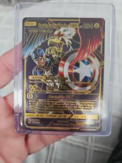 Captain America & Braviary GX Black Foil Fan Art Vinyl Collector Card - Image 1
