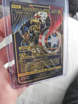 Captain America & Braviary GX Black Foil Fan Art Vinyl Collector Card - Image 3