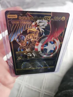 Captain America & Braviary GX Black Foil Fan Art Vinyl Collector Card - Image 4