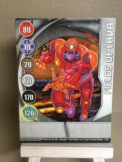 Bakugan Battle Brawlers ~ "FIELDS OF LAVA" Magnetic Card 7/48d BA298 ~ 2008 SEGA - Image 1
