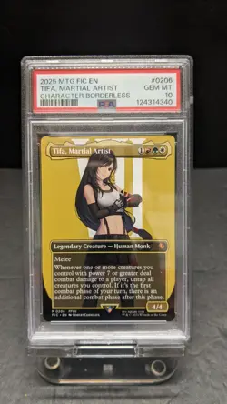 2025 MTG Final Fantasy Tifa Martial Artist Character Borderless 0206 PSA 10 FF7 - Image 1