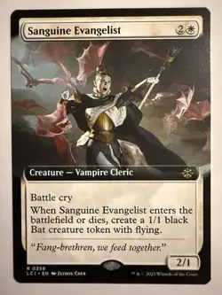 LCI Extended Art SANGUINE EVANGELIST 1x Rare Magic Lost Caverns Ixalan MTG - Image 1