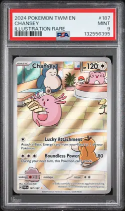 Chansey 187/167 Illustration Rare Twm En-twilight Masquerade Pokemon PSA 9 - Image 1