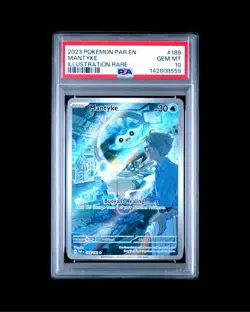 Pokemon PAR 189/182 - Paradox Rift Mantyke Illustration Rare - PSA 10 - Image 1