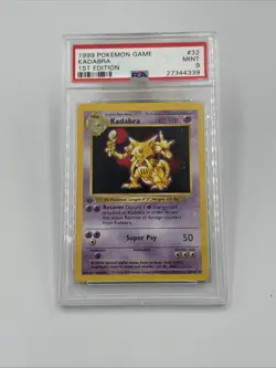 RARE 1999 POKEMON BASE SET 1ST EDITION #32 KADABRA PSA 9 MINT - Image 1