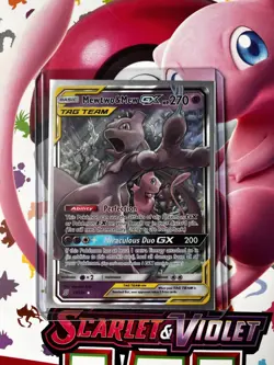 Pokemon Mewtwo & Mew GX TAG TEAM SM-Unified Minds Ultra Rare Holo 71/236 270 HP - Image 1