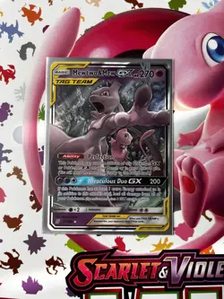 Pokemon Mewtwo & Mew GX TAG TEAM SM-Unified Minds Ultra Rare Holo 71/236 270 HP - Image 2