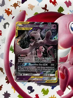 Pokemon Mewtwo & Mew GX TAG TEAM SM-Unified Minds Ultra Rare Holo 71/236 270 HP - Image 3