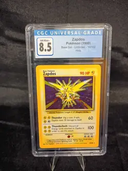 Zapdos 1999 CGC 8.5 NM/Mint+ Base Set Unlimited Holo Rare 16/102 Pokemon TCG PSA - Image 1