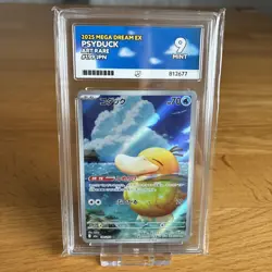 Psyduck 199/293 Mega Dream Art Rare ACE 9 Graded Japanese Pokemon Card - Image 1