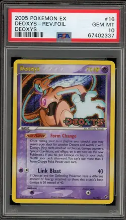 Pokemon Deoxys EX Deoxys Reverse Holo Rare #16 PSA 10 Gem Mint - Image 1