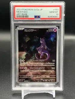 Pokemon MEWTWO PSA10 ART RARE SV2a 183/165 AR Japonaise Japanese PSA 10 JAP 151 - Image 1