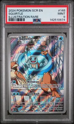 2024 Pokemon SCR EN-Stellar Crown Squirtle Illustration Rare PSA 9 #148 - Image 1