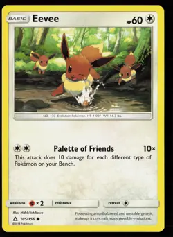 Eevee (105) 105/156 Normal Pokemon TCG SM - Ultra Prism LP - Image 1
