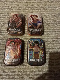 One Piece Monkey.D.Luffy Mini Tin Lot Of 4 Sealed Brand New - Image 1