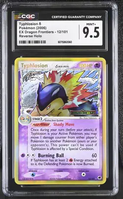 CGC 9.5 Typhlosion EX Dragon Frontiers 12/101 Reverse Holo STAMPED Pokemon Card - Image 1