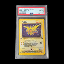 1999 Pokemon Fossil Zapdos 1st Edition PSA 8 Card #15 Holo - Image 1