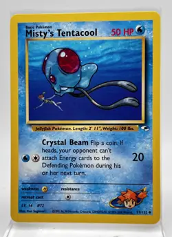 Misty's Tentacool 57/132 Pokemon Card Gym Heroes 2000 LP - Image 1