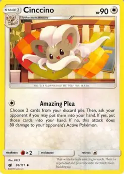 Cinccino Crimson Invasion Pokemon TCG 86/111 Regular Common ࿊ - Image 1