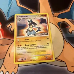 Pokemon Lucario DPBP#506 6/130 Diamond and Pearl Holo 2007 MP Stamp - Image 1