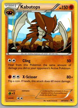 Kabutops 39/124 Rare Fates Collide Pokemon Lightly Played - Image 1