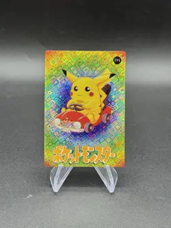 Pikachu Driving Holo Pokemon Vintage Pocket Monsters Vending Prism Sticker 191 - Image 1