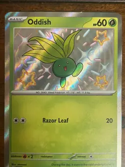 Pokemon! Oddish 'Baby' Shiny - Paldean Fates 092/091, Pack Fresh, Near Mint - Image 1
